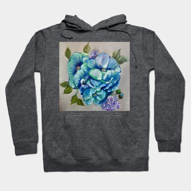 Blue Poppies Hoodie by jennyleeandjim